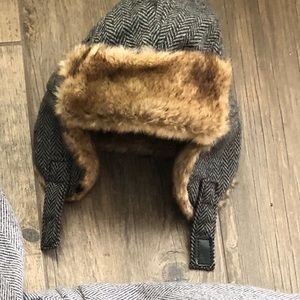 Herringbone Trapper Hat size 0-6 months